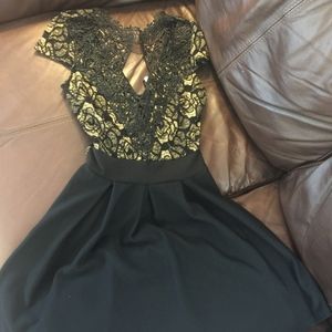Black and Gold cocktail dress